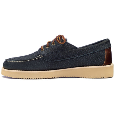 Moc Man ASKOOK TUMBLED EVA Low Cut BLUE NAVY- BROWN Dressed Side (jpg Rgb)		