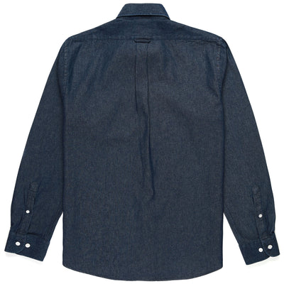 SHIRTS Unisex MERCER Button  Down BLUE DK DENIM Dressed Front (jpg Rgb)	