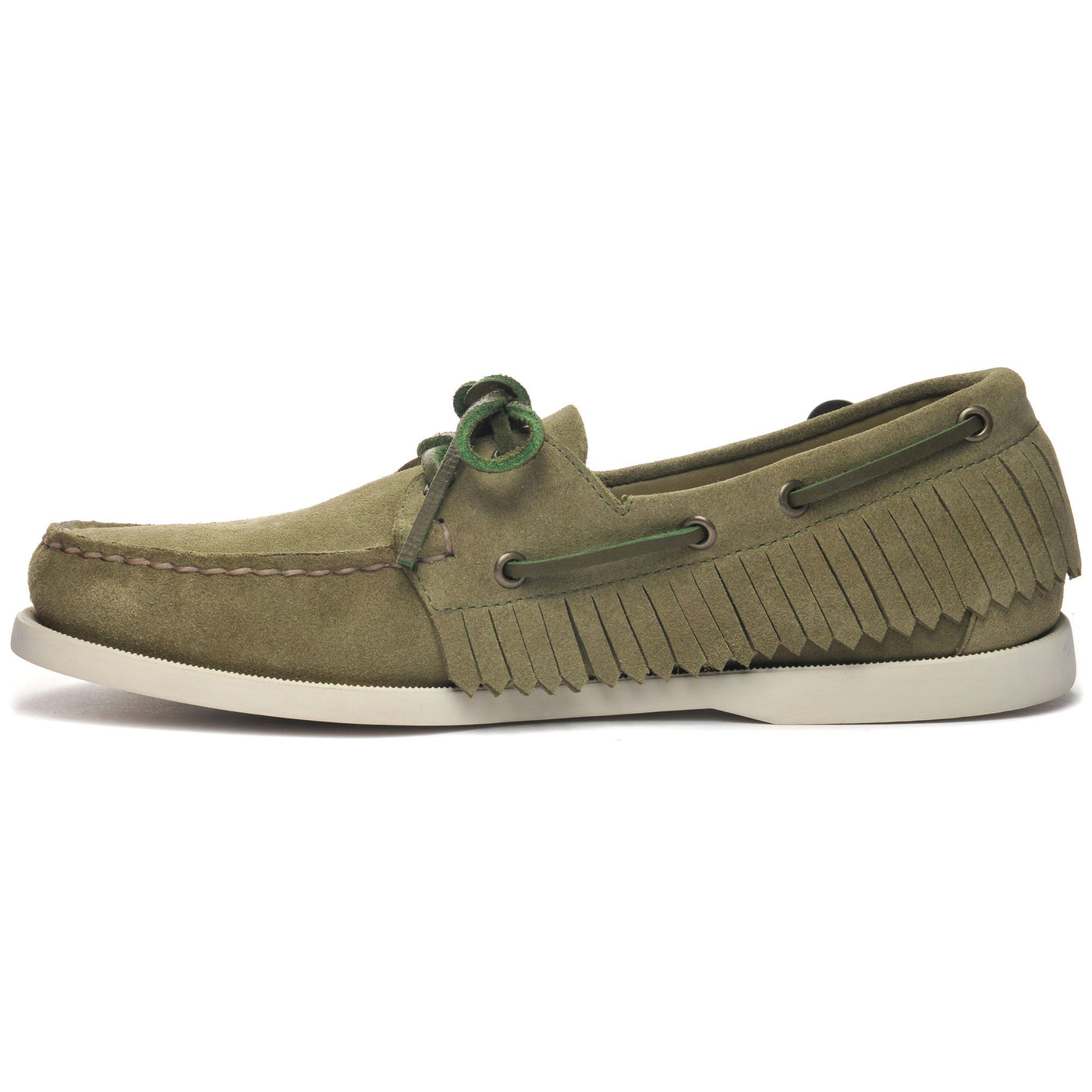 Docksides Man PORTLAND FRINGES Mocassin GREEN MILITARY Dressed Side (jpg Rgb)		