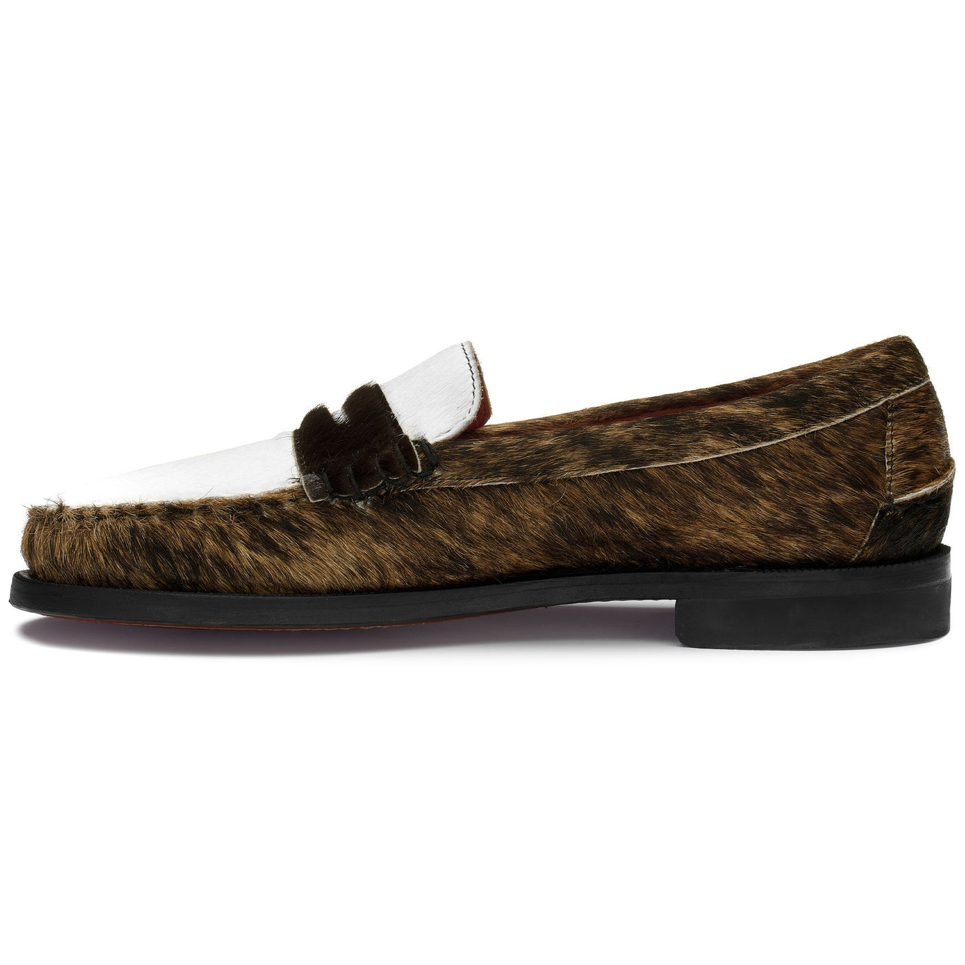 Moc Man DAN RAW Moccasin DK BROWN-WHITE-BLACK Dressed Side (jpg Rgb)		