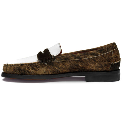 Moc Man DAN RAW Moccasin DK BROWN-WHITE-BLACK Dressed Side (jpg Rgb)		