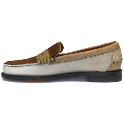 Moc Man DAN RAW Moccasin BROWN COGNAC-WHITE-BEIGE CAMEL Dressed Side (jpg Rgb)		
