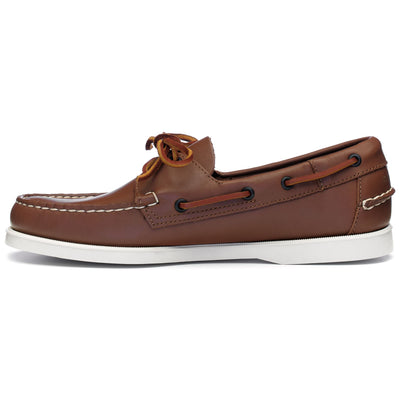 Docksides Man DOCKSIDES PORTLAND TAG Mocassin BROWN- GOLD BOAT SHOES Dressed Side (jpg Rgb)		