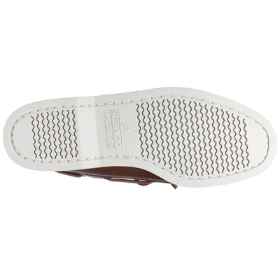 Docksides Man DOCKSIDES PORTLAND TAG Mocassin BROWN- GOLD BOAT SHOES Dressed Front (jpg Rgb)	