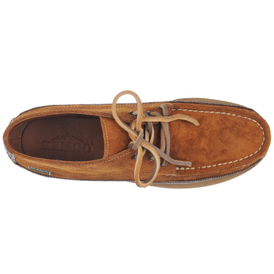 Moc Man MIWAK SUEDE CANOE MOC Mid Cut COGNAC-DK BROWN Dressed Back (jpg Rgb)		