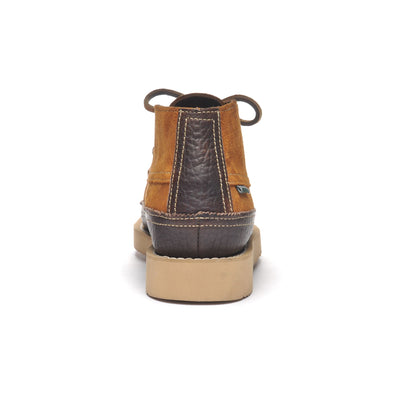 Moc Man MIWAK SUEDE CANOE MOC Mid Cut COGNAC-DK BROWN Detail (jpg Rgb)			