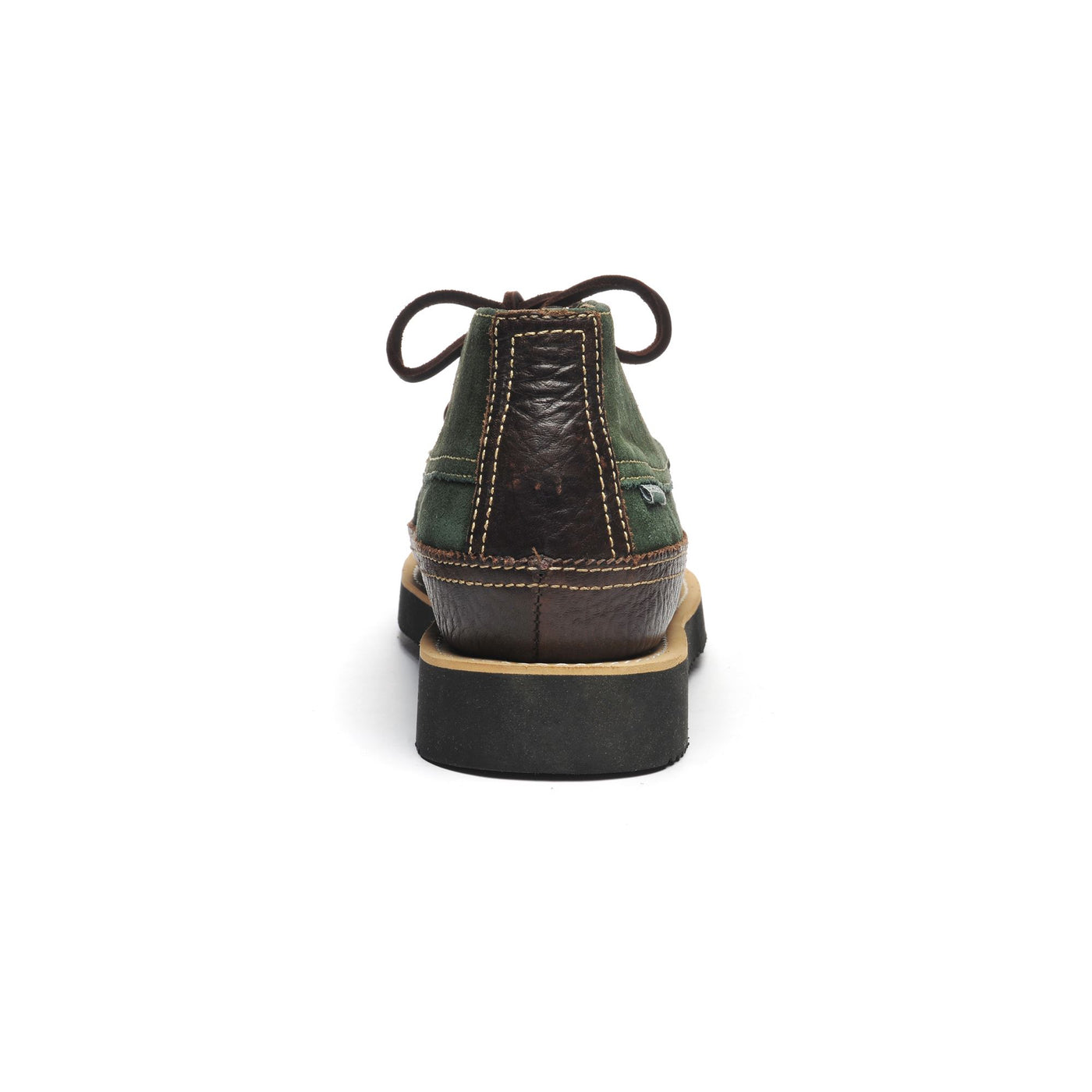 Moc Man MIWAK SUEDE CANOE MOC Mid Cut DK BROWN-DK MILITARY Detail (jpg Rgb)			