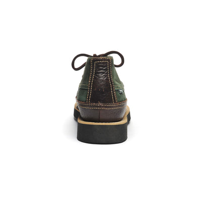 Moc Man MIWAK SUEDE CANOE MOC Mid Cut DK BROWN-DK MILITARY Detail (jpg Rgb)			