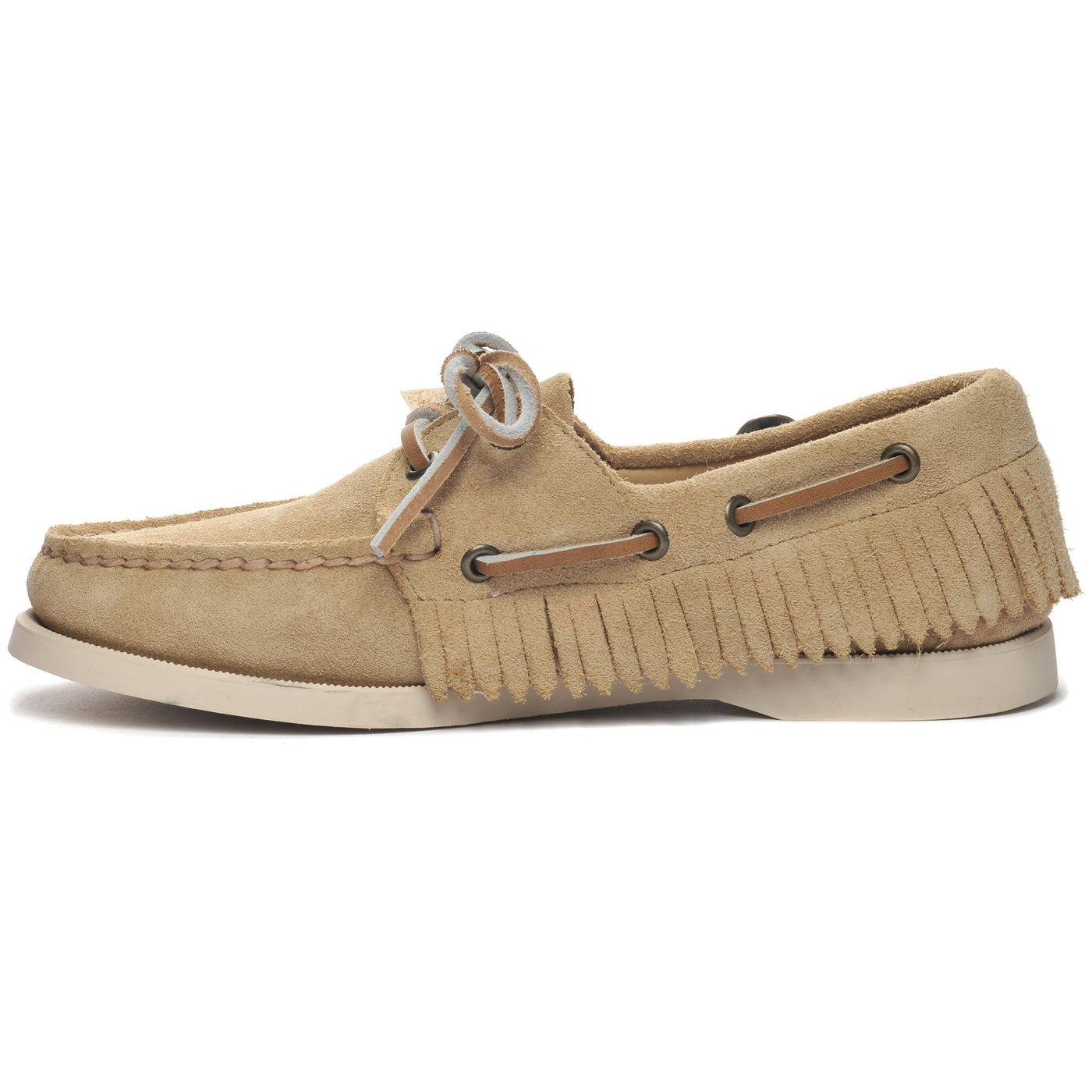 Docksides Woman PORTLAND FRINGES WOMAN Mocassin BEIGE CAMEL Dressed Side (jpg Rgb)		