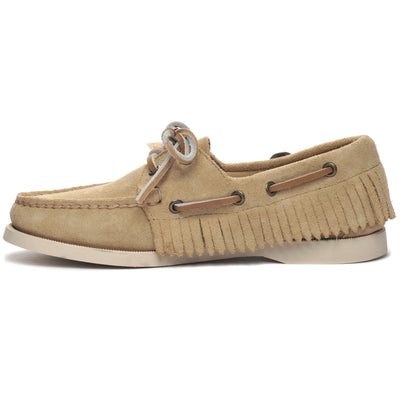 Docksides Woman PORTLAND FRINGES WOMAN Mocassin BEIGE CAMEL Dressed Side (jpg Rgb)		