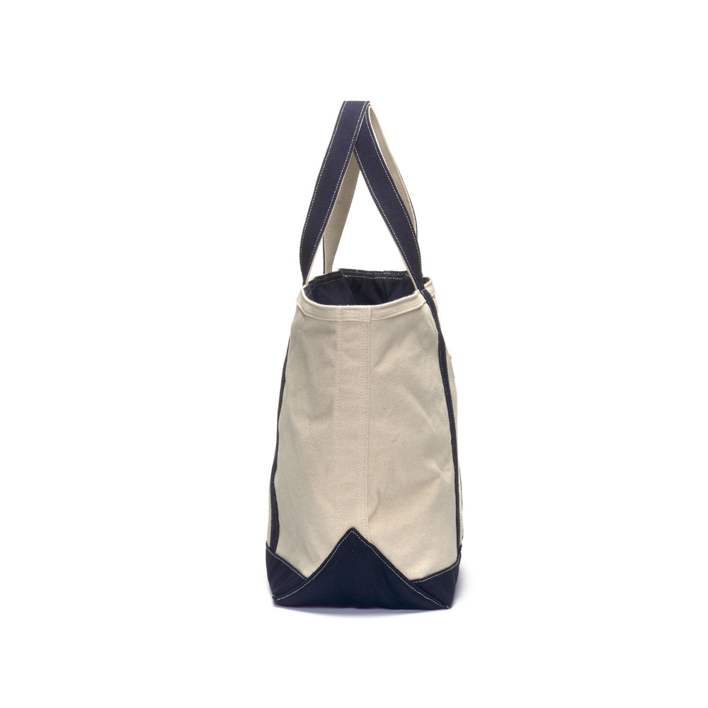 Bags Unisex PORTER HURRICANE TOTE BAG OFF WHITE-BLUE NAVY Dressed Front (jpg Rgb)	