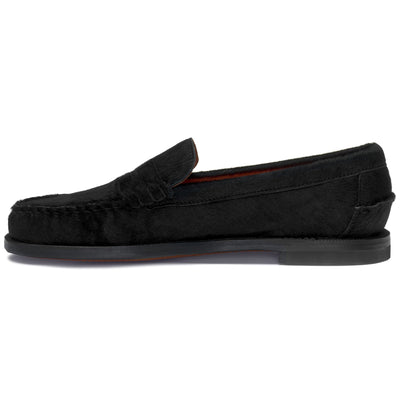 Moc Woman DAN SHAGGY WOMAN Moccasin BLACK Dressed Side (jpg Rgb)		