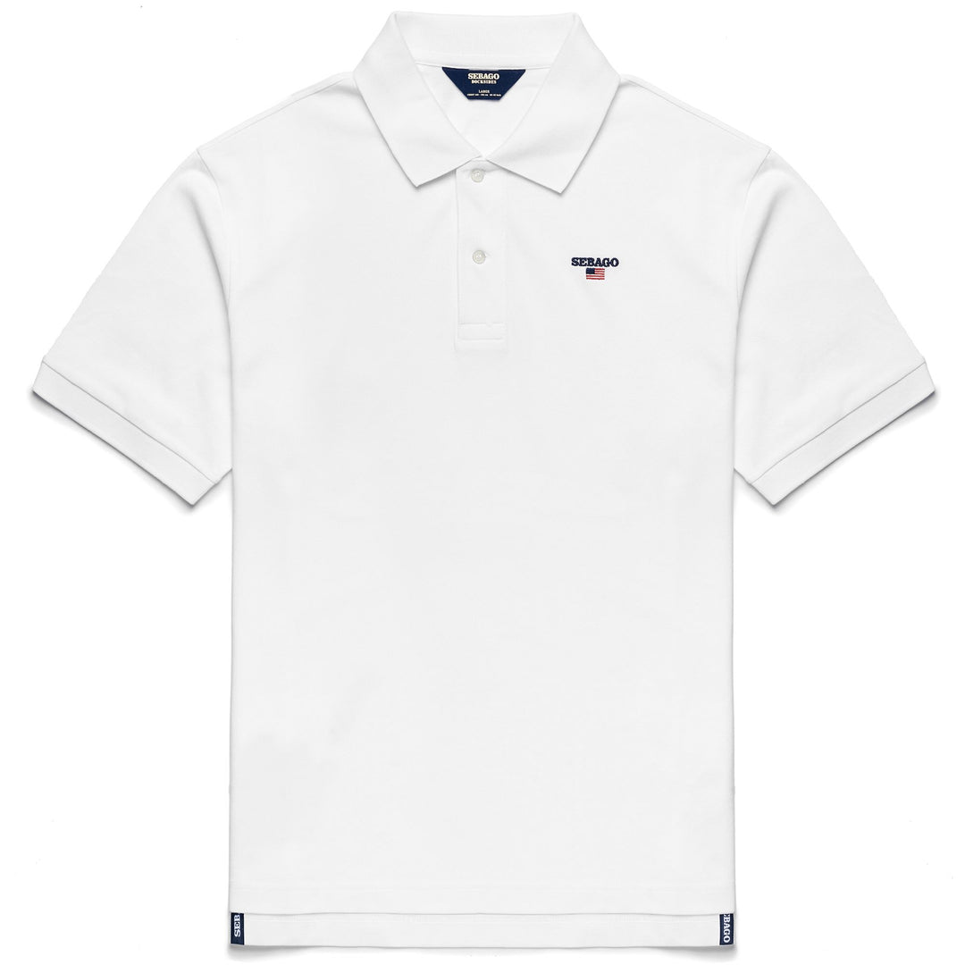 Grey White Men's Yachting Polo Shirt with Embroidered Logo 01
