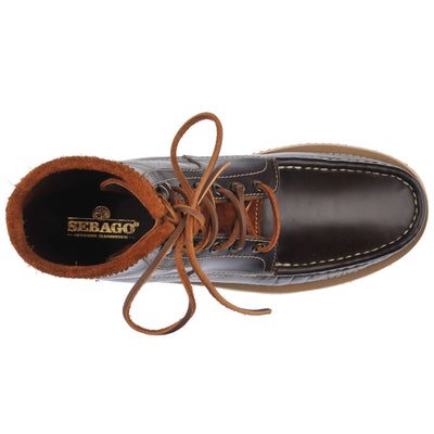 Moc Man KIOWA Mid Cut DK BROWN-COGNAC Dressed Back (jpg Rgb)		