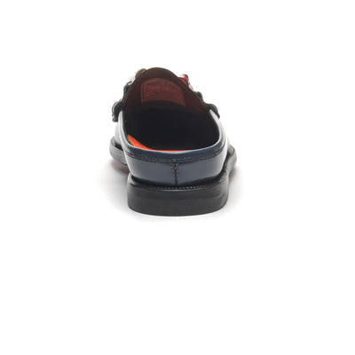 Moc Woman DAN CLOG TRIPLE TASSEL WOMAN Moccasin BRILLIANT BLUE - PINK BLUSH - WHITE - DK RED Detail (jpg Rgb)			