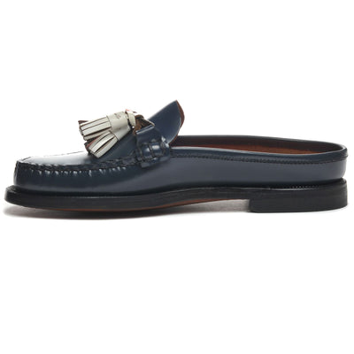 Moc Woman DAN CLOG TRIPLE TASSEL WOMAN Moccasin BRILLIANT BLUE - PINK BLUSH - WHITE - DK RED Dressed Side (jpg Rgb)		