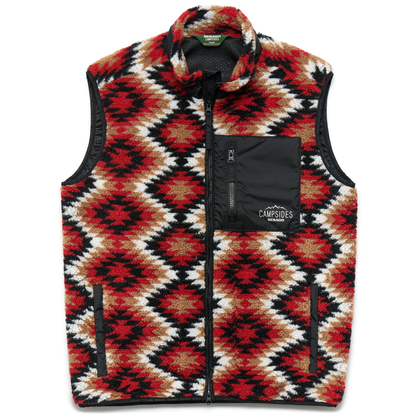 Fleece Man PARSONSWAY  VEST Jumper RED-BLACK-WHITE-BEIGE NAVAJO Photo (jpg Rgb)			