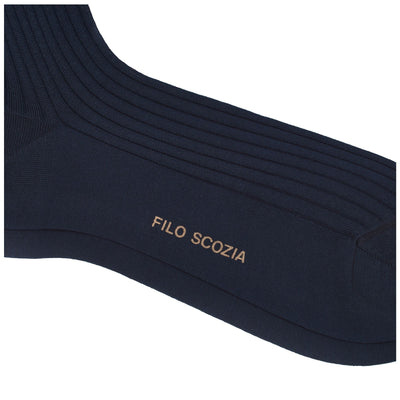 Socks Man CARTHAGE 321 Knee High Sock BLUE NAVY Dressed Front (jpg Rgb)	