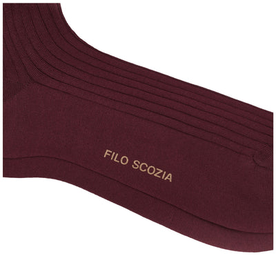 Socks Man CARTHAGE 321 Knee High Sock RED BORDEAUX Dressed Front (jpg Rgb)	