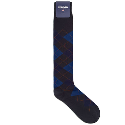 Socks Man DEDHAM 683 Knee High Sock NAVY-BLUE-SKY-ORANGE Photo (jpg Rgb)			