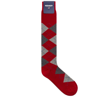 Socks Man DEDHAM 683 Knee High Sock GREY-RED-ROYAL BLE Photo (jpg Rgb)			