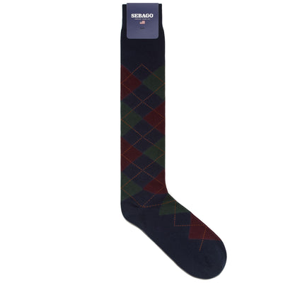 Socks Man DEDHAM 683 Knee High Sock BLUE NAVY-BORDEAUX-GREEN-ORANGE Photo (jpg Rgb)			