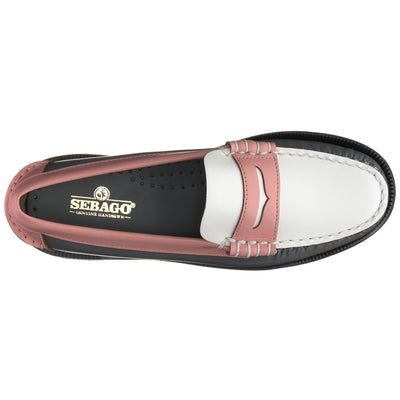 Moc Woman CLASSIC DAN PIGMENT WOMAN Moccasin STEEL GREY- PINK BRUSH- WHITE Dressed Back (jpg Rgb)		