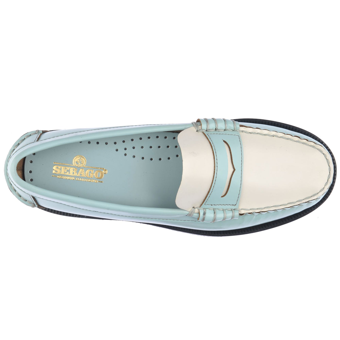 Moc Woman CLASSIC DAN PIGMENT WOMAN Moccasin BLUE ICE- WHITE Dressed Back (jpg Rgb)		