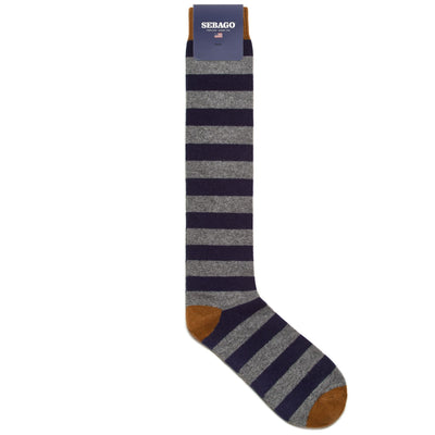 Socks Man DRESDEN 47 Knee High Sock NAVY- GREY- YELLOW MUSTARD Photo (jpg Rgb)			