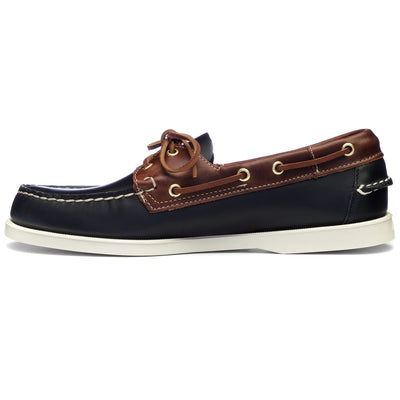 Docksides Man PORTLAND WAXY LEA Mocassin BLUE NAVY- BROWN Dressed Side (jpg Rgb)		
