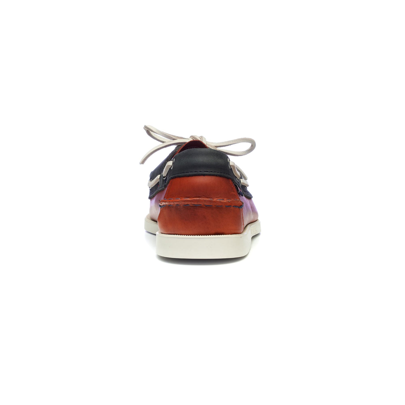 Docksides Man PORTLAND WAXY LEA Mocassin DK RED- BLUE NAVY Detail (jpg Rgb)			