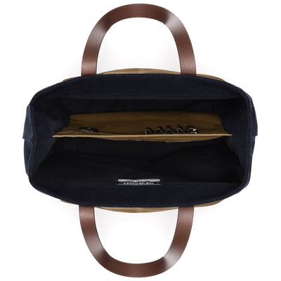 Bags Unisex PEMAQUID WOOL Brief Case BROWN-BLUE Dressed Side (jpg Rgb)		
