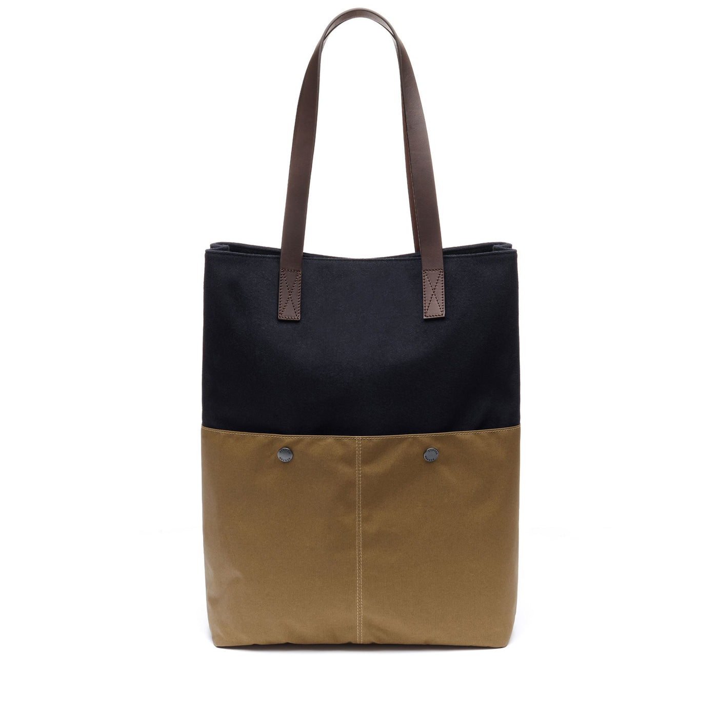 Bags Unisex PEMAQUID WOOL Brief Case BROWN-BLUE Dressed Front (jpg Rgb)	