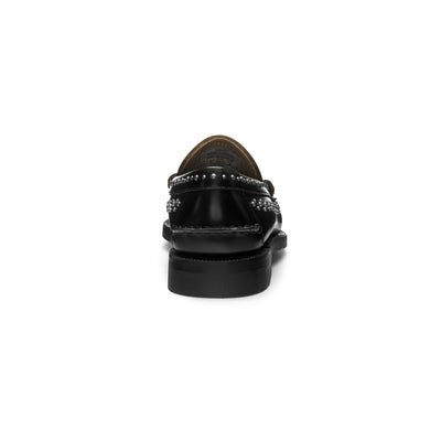 Moc Man DAN STUDS Moccasin BLACK Detail (jpg Rgb)			