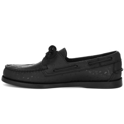 Docksides Man DOCKSIDES OSTRICH Mocassin TOTAL BLACK Dressed Side (jpg Rgb)		