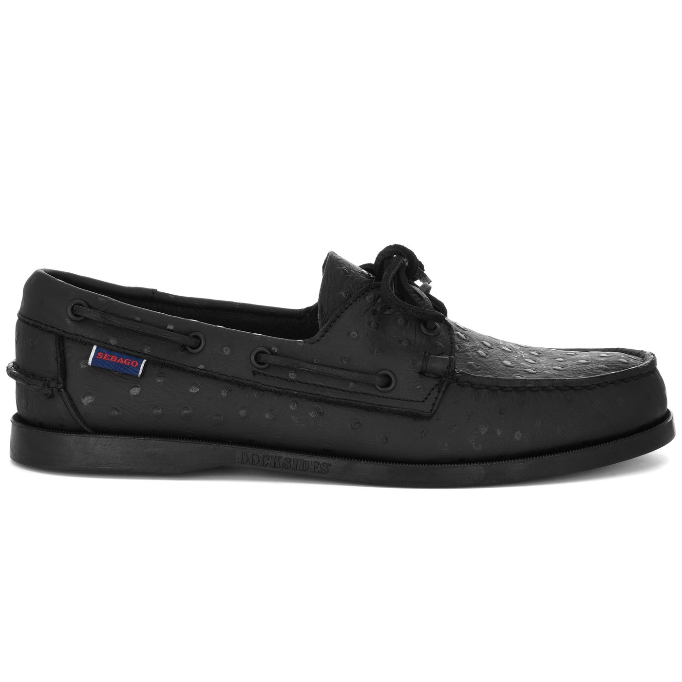 Docksides Man DOCKSIDES OSTRICH Mocassin TOTAL BLACK Photo (jpg Rgb)			