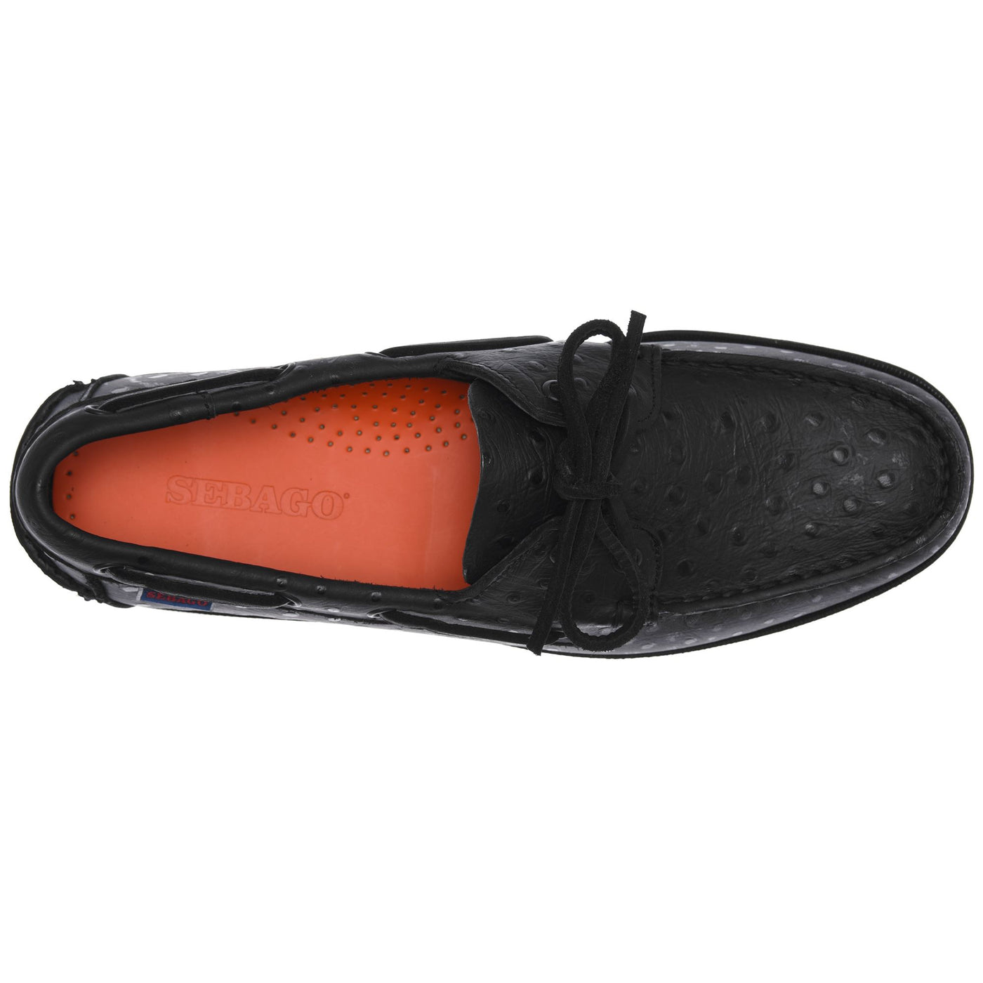 Docksides Man DOCKSIDES OSTRICH Mocassin TOTAL BLACK Dressed Back (jpg Rgb)		