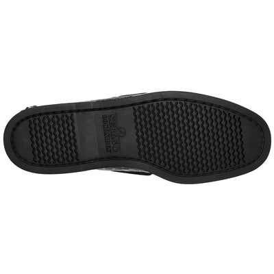 Docksides Man DOCKSIDES OSTRICH Mocassin TOTAL BLACK Dressed Front (jpg Rgb)	