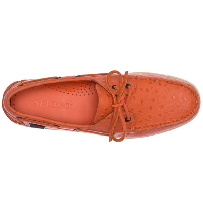 Docksides Man DOCKSIDES OSTRICH Mocassin RED BURNT BRICK Dressed Back (jpg Rgb)		