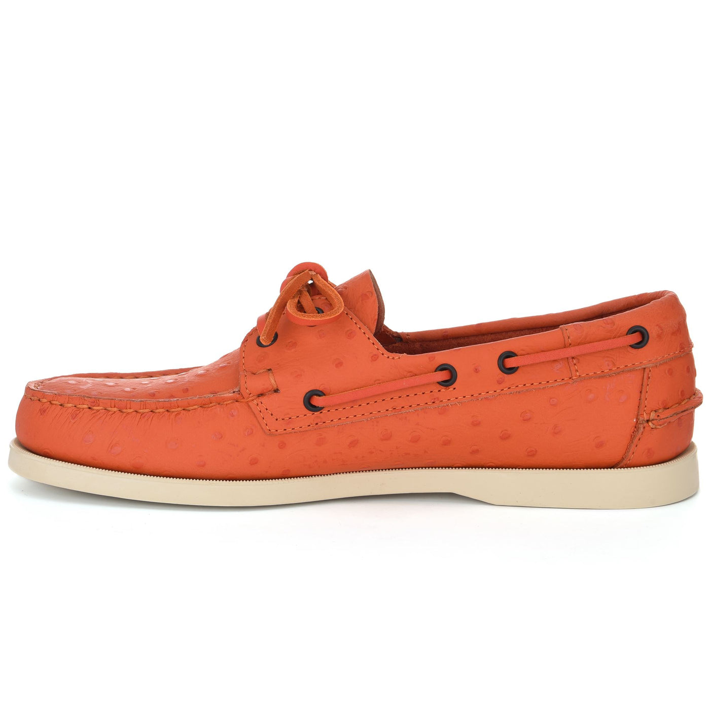 Docksides Man DOCKSIDES OSTRICH Mocassin RED BURNT BRICK Dressed Side (jpg Rgb)		