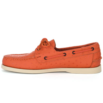 Docksides Man DOCKSIDES OSTRICH Mocassin RED BURNT BRICK Dressed Side (jpg Rgb)		