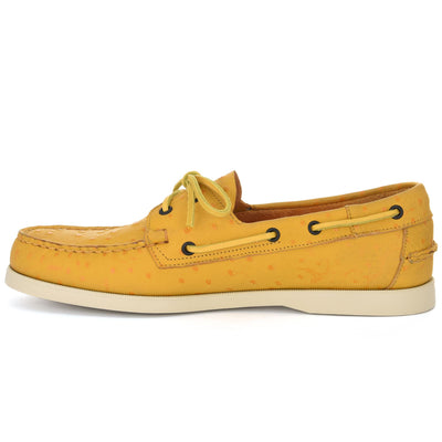 Docksides Man DOCKSIDES OSTRICH Mocassin YELLOW MUSTARD Dressed Side (jpg Rgb)		