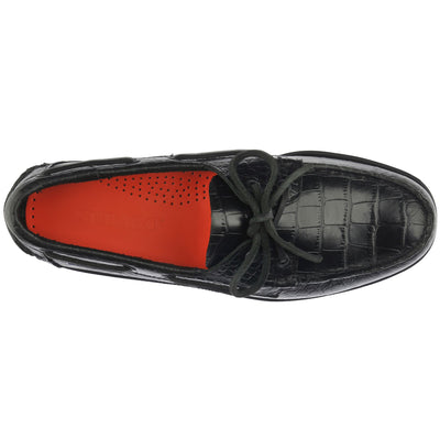 Docksides Man PORTLAND EXOTIC Mocassin CROC BLACK Dressed Back (jpg Rgb)		