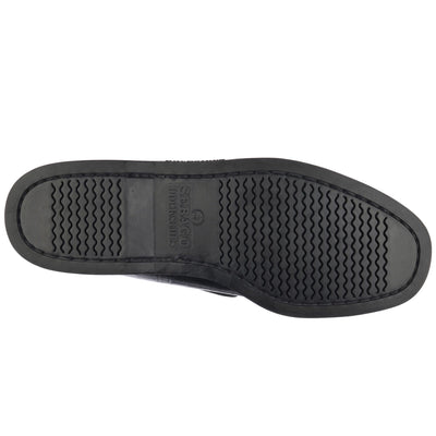 Docksides Man PORTLAND EXOTIC Mocassin CROC BLACK Dressed Front (jpg Rgb)	