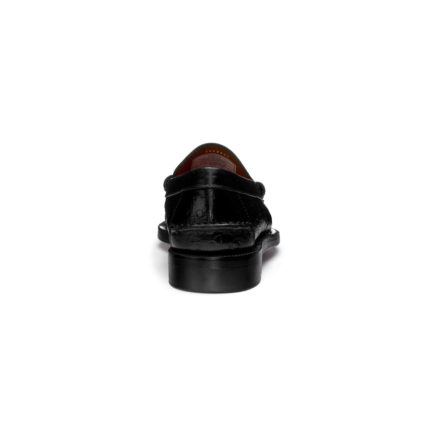 Moc Man DAN OSTRICH Moccasin BLACK Detail (jpg Rgb)			