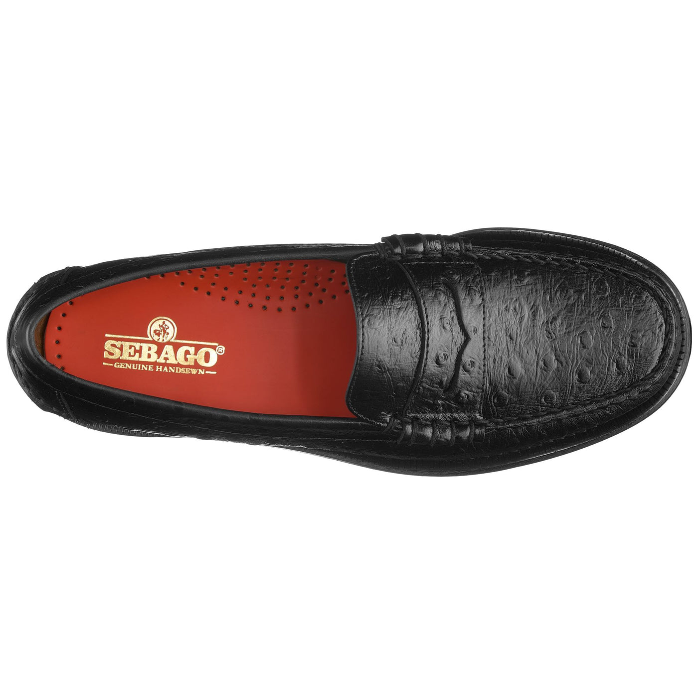 Moc Man DAN OSTRICH Moccasin BLACK Dressed Back (jpg Rgb)		