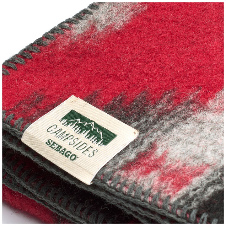 Quilts and blankets Unisex ASH Blanket RED-GREY-BLACK Dressed Side (jpg Rgb)		