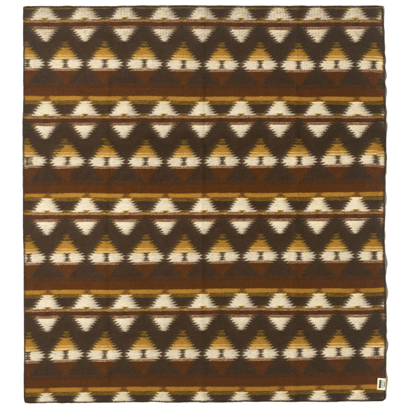 Quilts and blankets Unisex ASH Blanket BROWN- OFF WHITE-YELLOW Dressed Front (jpg Rgb)	