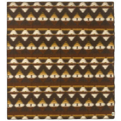 Quilts and blankets Unisex ASH Blanket BROWN- OFF WHITE-YELLOW Dressed Front (jpg Rgb)	