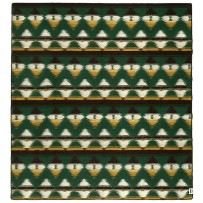 Quilts and blankets Unisex ASH Blanket GREEN-OFF WHITE- YELLOW-BROWN Dressed Front (jpg Rgb)	